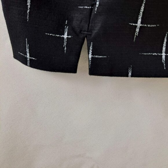 J Jill Size 6 Straight Leg Pants Black White Crosshatch Pattern Elastic Waist - Picture 7 of 10